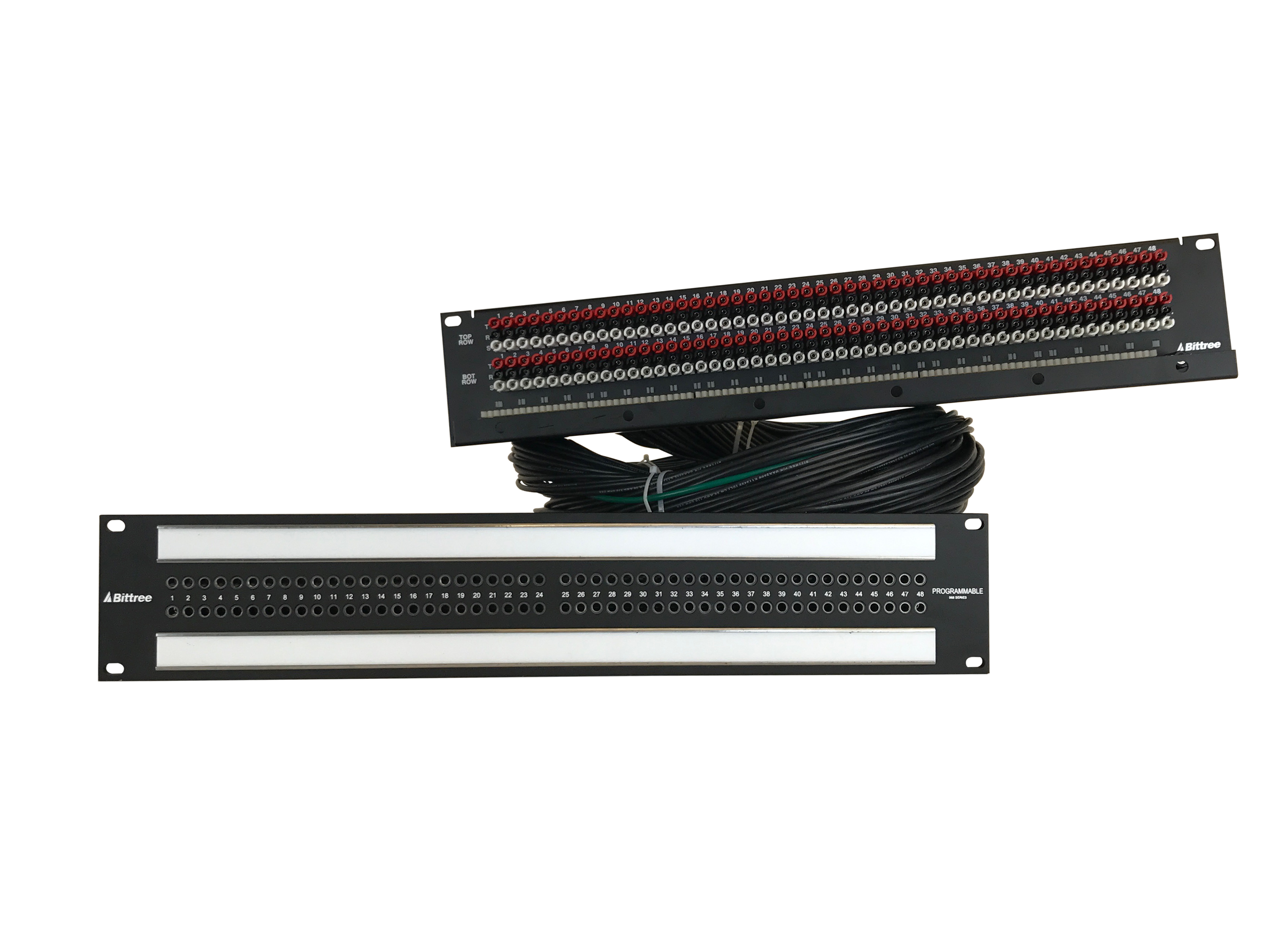 Speaker Level 1/4 Inch Long-Frame Audio Patchbay, 2 RU, Barrier Strip